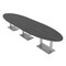 Skutchi Designs 45 in W, 165.75 in L, 29 in H, Engineered Wood Top, Grey HAR-OVL-45X166-DOU-ASIANNIGHT - alternate 1